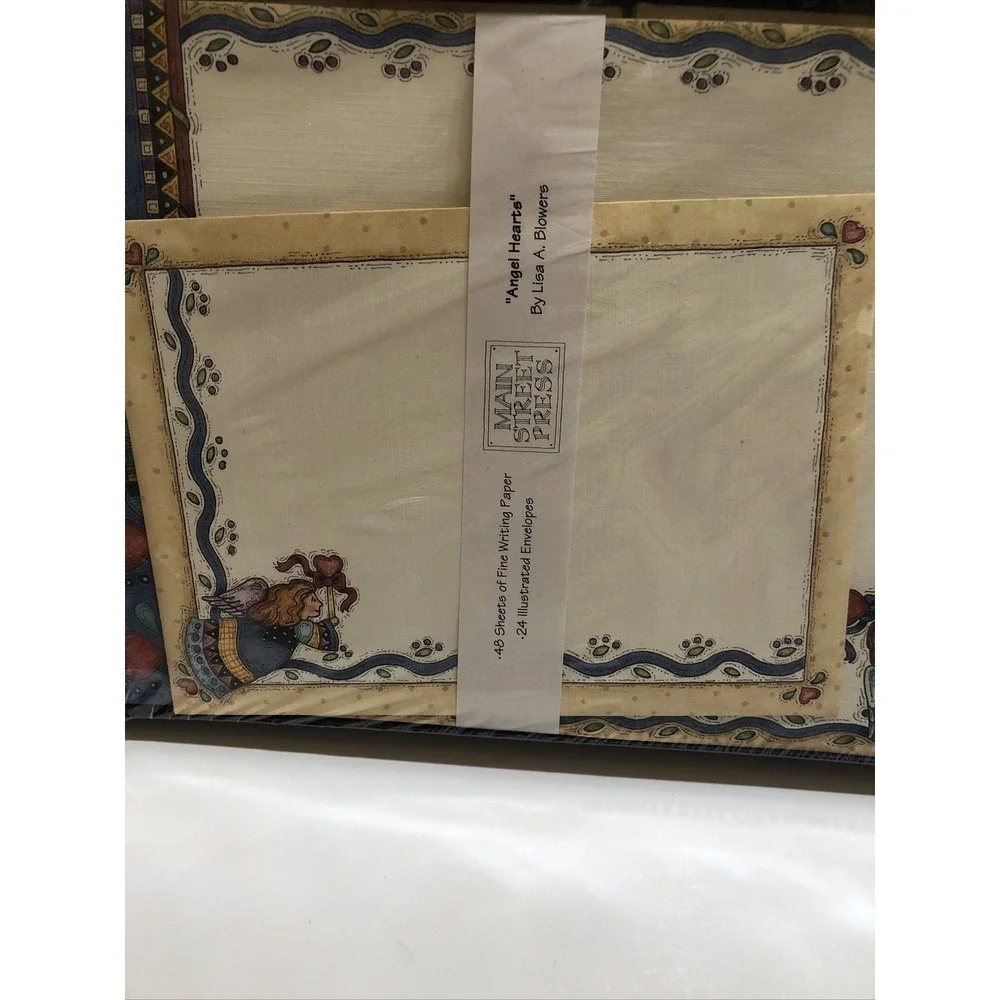 Vintage 1995 Lisa A. Blowers Angel Hearts Boxed Stationery NOS 48 Sheets